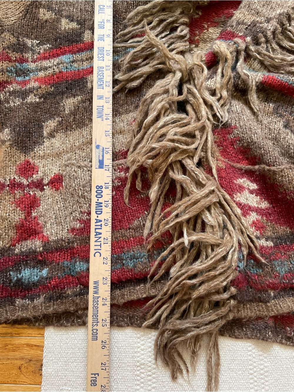 RALPH LAUREN Fringe Aztec Southwest Tribal Cardigan Sweater Alpaca Wool M West - Picture 8 of 8